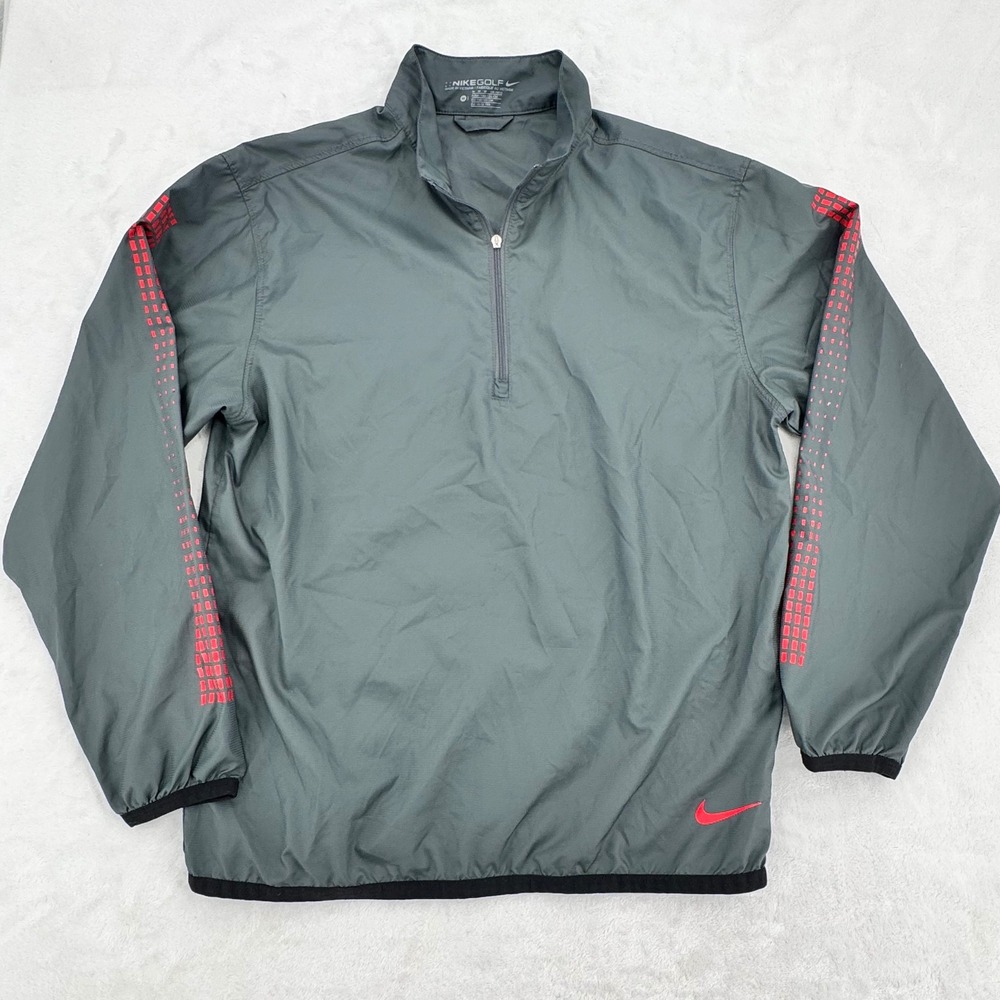 Youth Nike Golf 1/4 Zip Windbreaker Pullover Gray Sz Medium 10/12 Ripstop Jacket